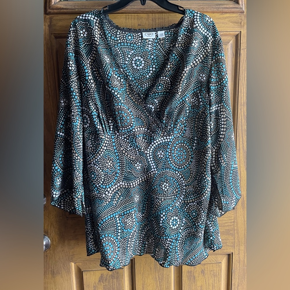 Cato Woman’s Wrap Blouse 3/4 Sleeve 18-20W